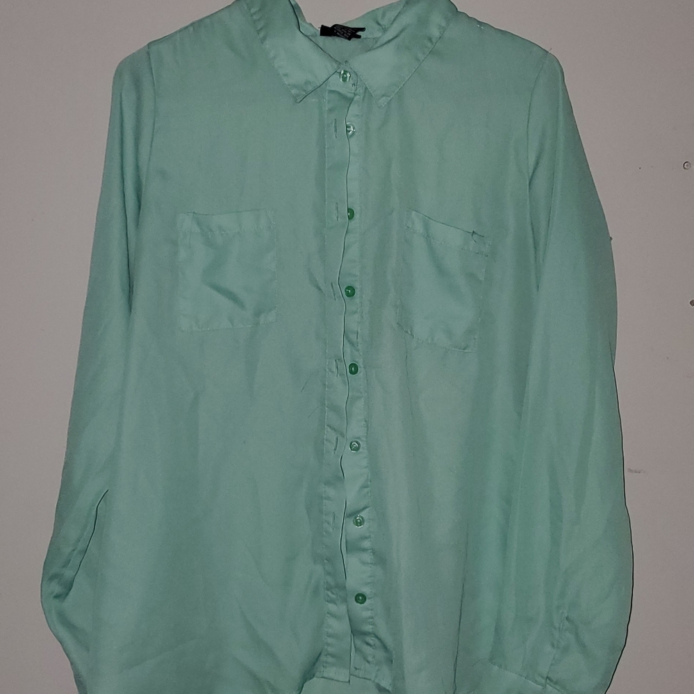 Turquoise blouse blouse